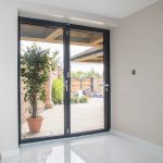 Glass Front Door to modern house